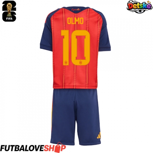 Dres Španielsko Dani Olmo #10 Domáci pre deti MS 2026 Krátky Rukáv (+ trenírky)